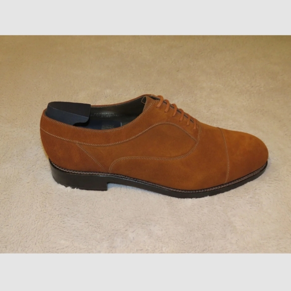 J.M. Weston Commande Special Brown Suede Captoe Oxford US 11.5E NWOB Shoe Trees - Picture 2 of 11